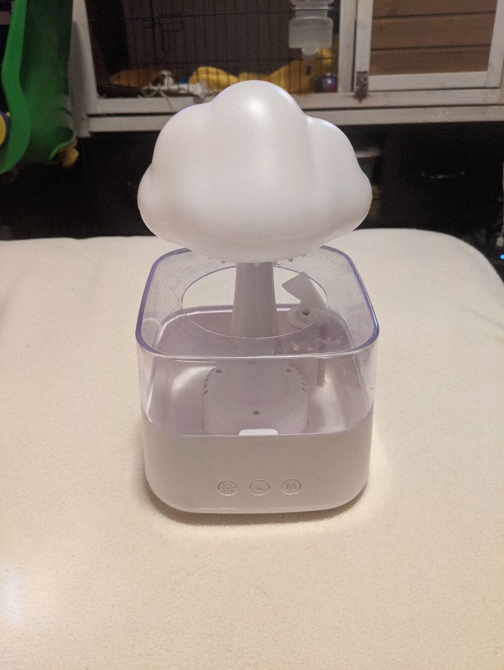 Protocol Desktop Dew Rain Cloud Humidifier & 7-Color LED Nightlight - White